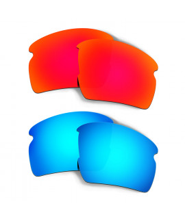 HKUCO Red+Blue Polarized Replacement Lenses for Oakley Flak 2.0 XL Sunglasses
